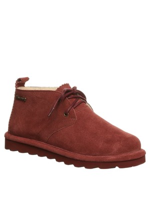 

Женские кожаные ботинки Chukka на танкетке с круглым носком BEAR PAW Red Pull Tab Logo Skye, Красный, 2578W