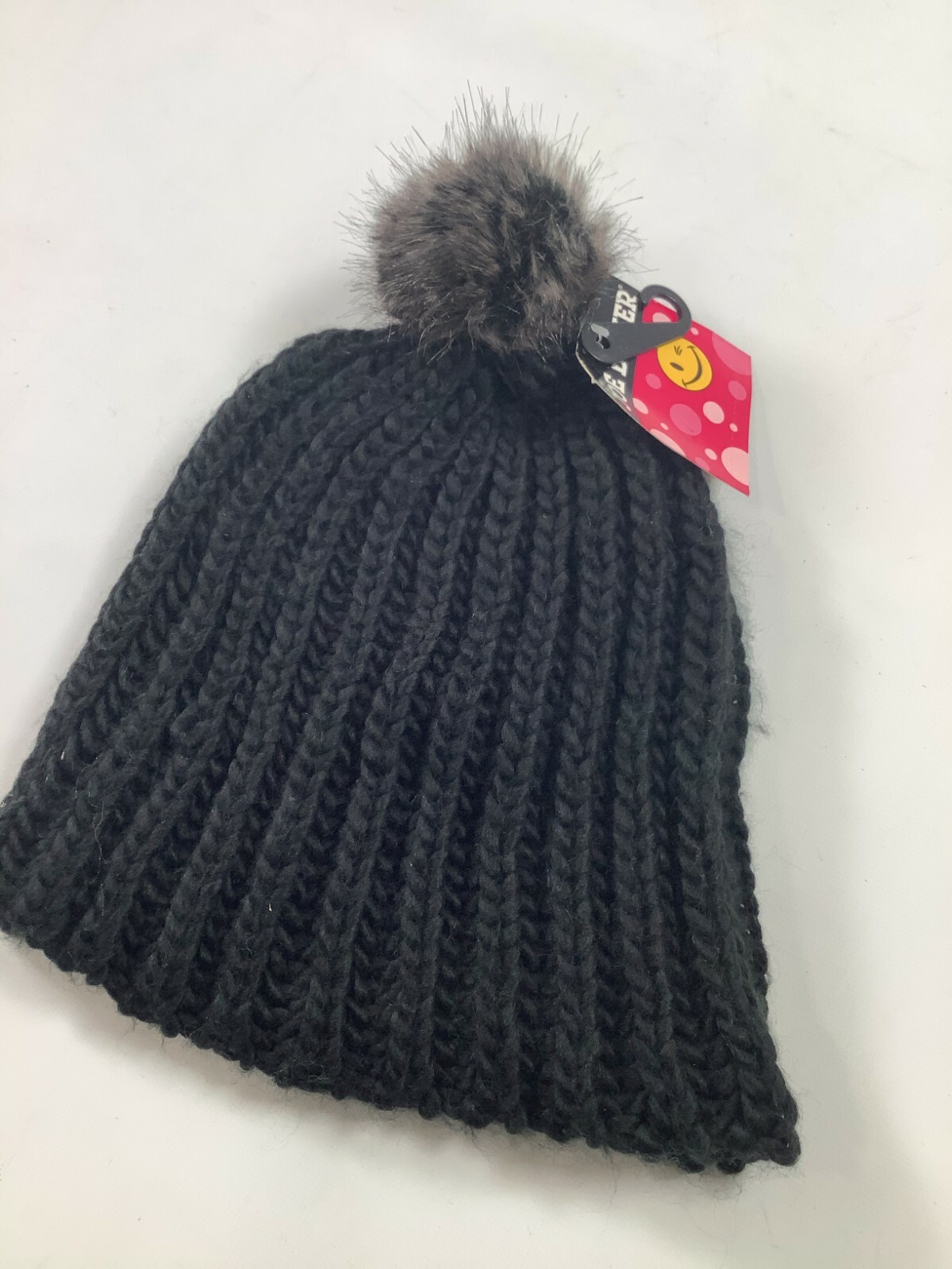 Women's Joe Boxer Black Knit Winter Hat NEW! NWT