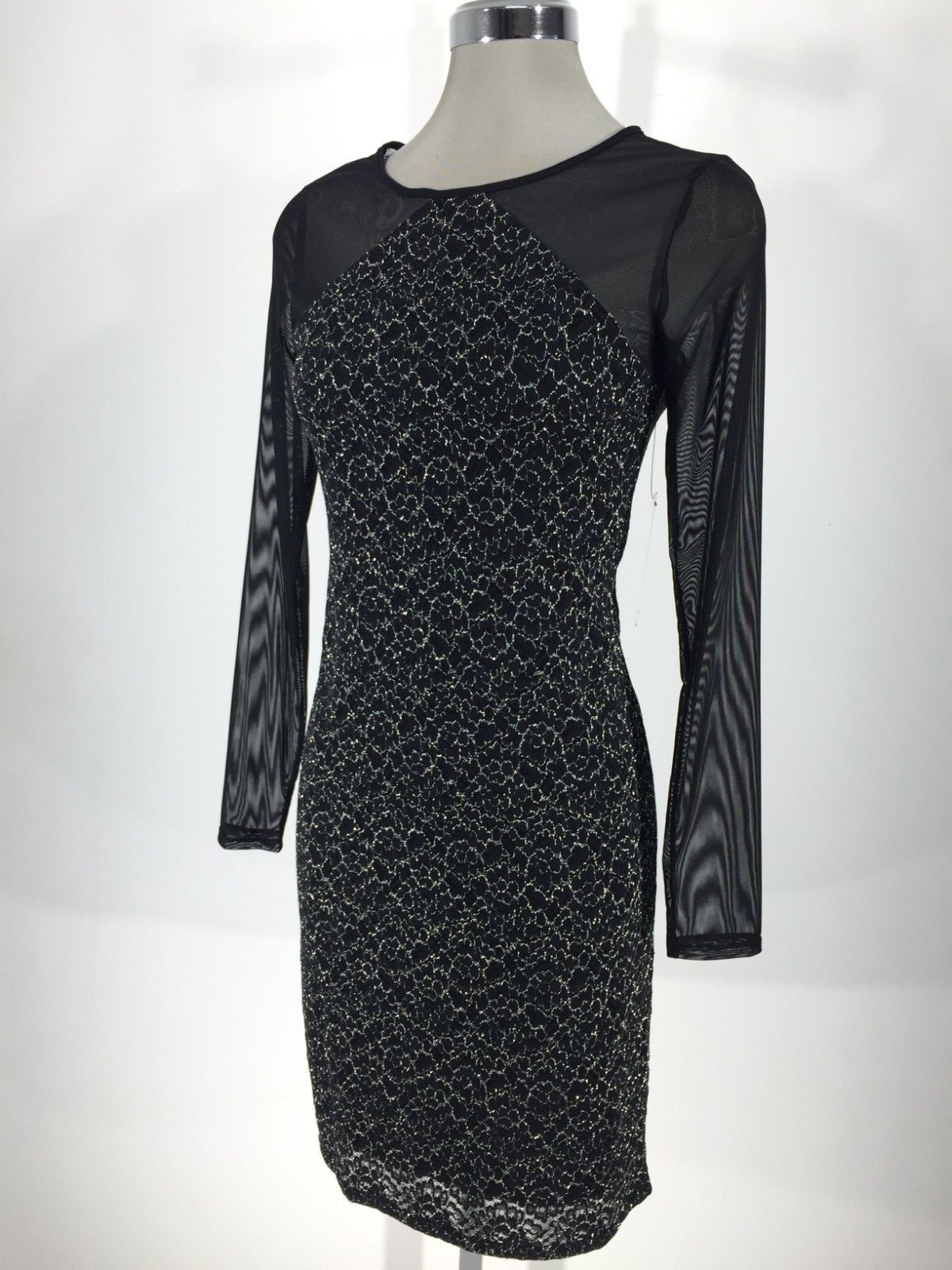

Laundry by Shelli Segal NWT Awesome Черное кружевное платье с серебряной отделкой, размер , L@@K, Black silver