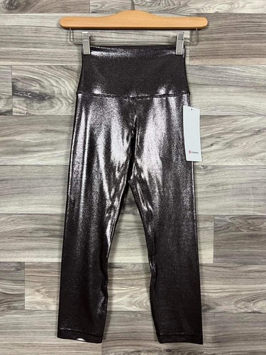 Lululemon Align HR Crop 21”L Shine Nulu Size 2 Foil French