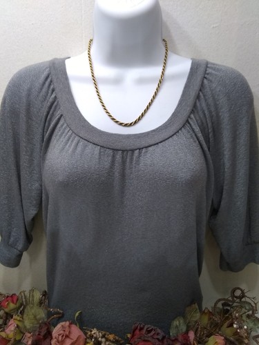 Signed Trifari Gold Black Tone Twist Chain Necklace FREE SHIP