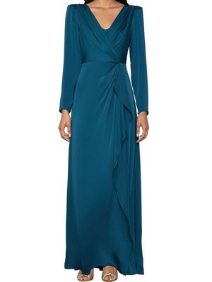 

BCBG MAXAZRIA Женское бирюзовое вечернее платье-футляр в полный рост с V-образным вырезом на спине, Teal