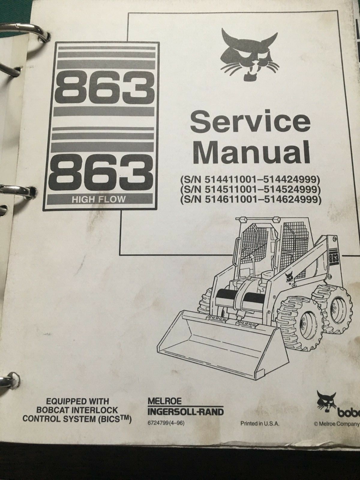 Bobcat Service Repair Manual 863 BICS