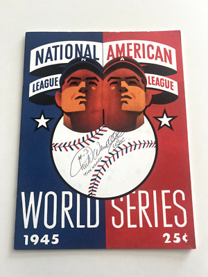 1945 world series program/scorecard reproduction- cubs vs tigers- mint