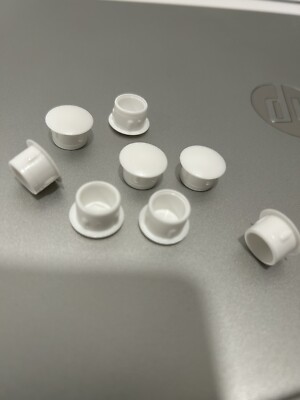 8 Pack Plastic 1/2'' Hole Plugs -  White     2-500-100-P