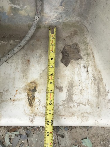 Antique Cast Iron & Porcelain Double Deep/Shallow Farm Sink