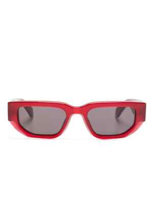 Pre-owned Off-white Oeri115s24pla0012807 Greeley Burgundy Sunglasses In Gray