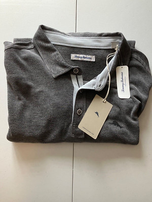 Men's L/S Tommy Bahama Pullover shirt, Big and Tall - 2XLB Gray, NWT