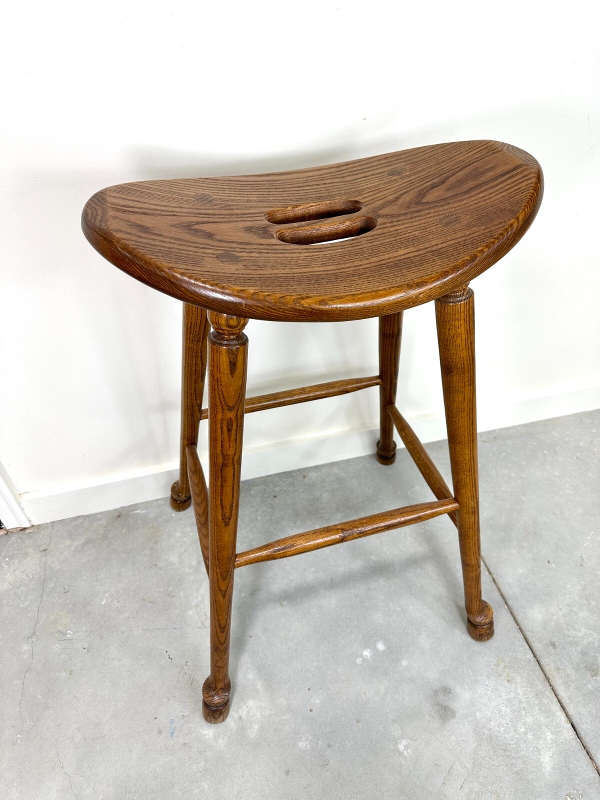 Solid Hardwood Oak Saddle Stool