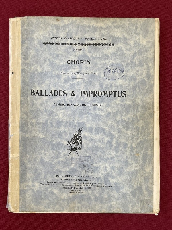 Livre Partition Musique Ancien Chopin Ballades & Impromptus 1915 Piano