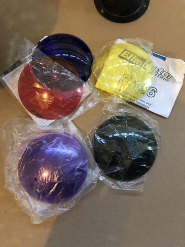 16” Disco ball, Motor, 2 Spot Lights, 2 Extra Bulbs, Colored Lens. USED