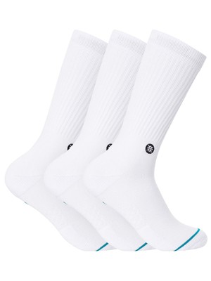 

Мужские повседневные носки Stance Icon, 3 пары, белые, Белый