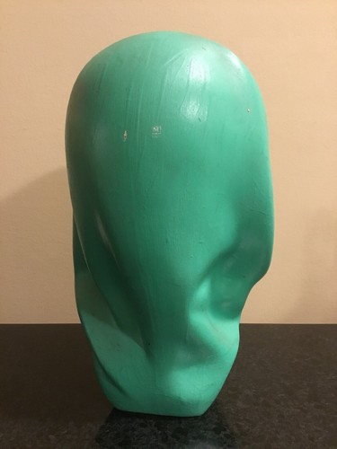 RARE MARWAL CHALKWARE HEAD STATUE SIGNED UNDERNEATH