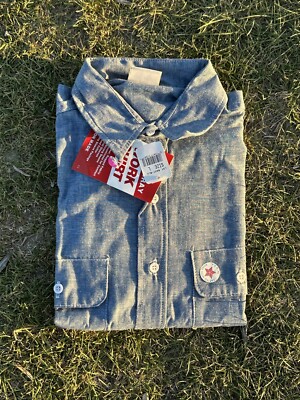 Vintage Five Brothers Chambray Work Shirt 70s 80s Single Stitch Sz L Rare NOS
