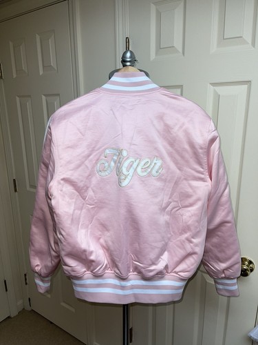 The Naked Tiver Womens Pink Bomber Zip Jacket Sz S Light