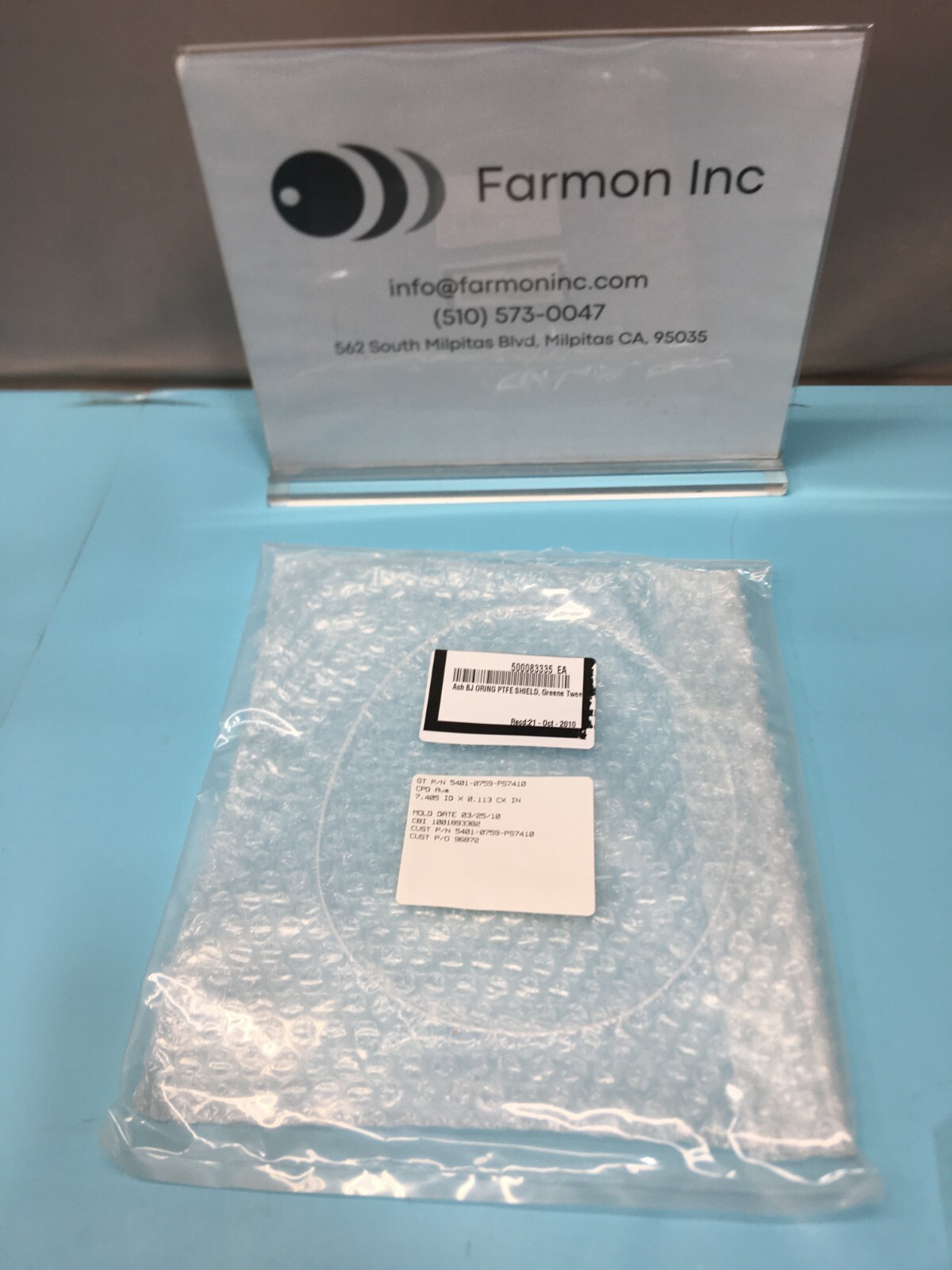 Greene Tweed 5401-0759-PS7410 Ash BJ O-Ring, PTFE Shield, 163762