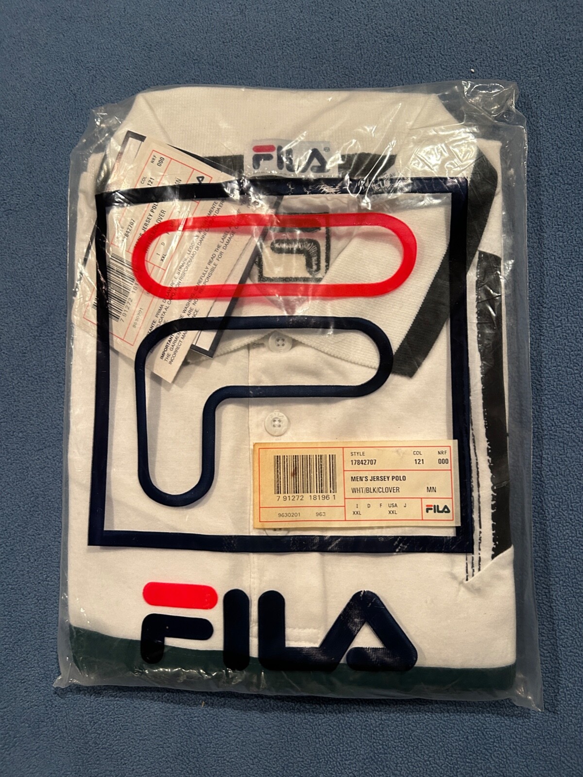 Unopened vintage FILA white tennis polo 80's with tags size