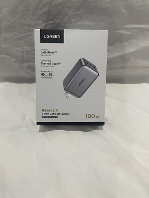 UGREEN Nexode Pro 100W GaN 3-Port USB-C, Ultra Compact Fast PPS Charger W/Cable