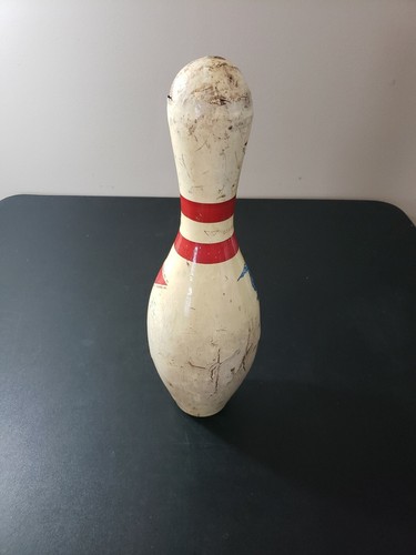 ABC Approved Bowling Pin Blue Eagle Dura Mark Plastic Coating Worn Used AMF