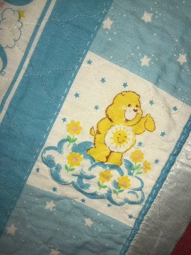 Precious Care Bear Vintage 1984 Blanket Sweet Dreams Satin Trim 33