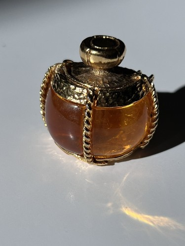 vintage Yves Saint Laurent (YSL) Amber Tone Lucite Perfume