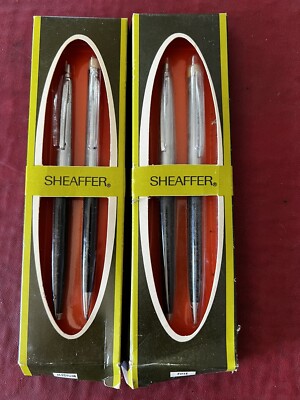Vintage Sheaffer Textron Pen Set Box New Lot Medium Fine