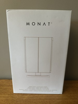 New Monat Mirror Magic LED Trifold Mirror 2X 3X Magnification Travel USB Battery
