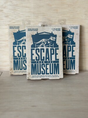 Lot Of 3-Escape From The Museum Mini Escape Room Card Game Professor Puzzle
