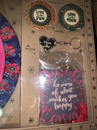 Natural Life Kindness Matters Pink Car Accessories Car Coasters,Keychain,Magnet