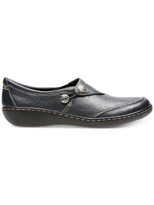 

КОЛЛЕКЦИЯ CLARKS Женские туфли на танкетке с пуговицами темно-синего цвета Ashland Lane, Navy, 26063065