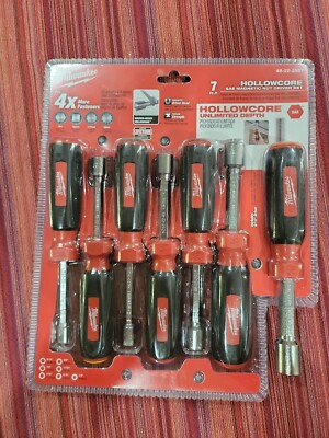 Milwaukee 48-22-2507 7 PC Magnetic Hollow Core SAE Nut Driver Set