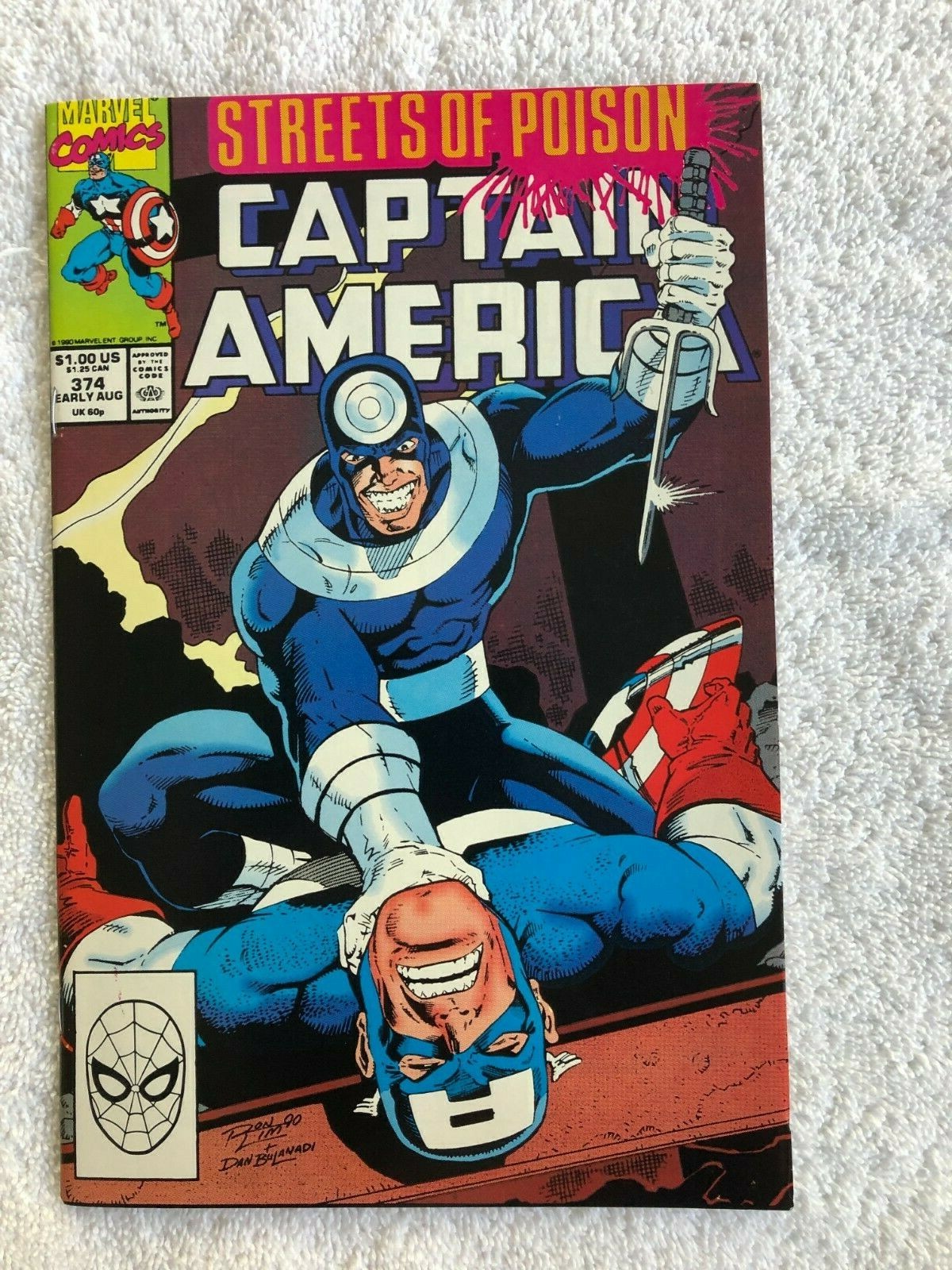 Captain America #374 (Early Aug 1990, Marvel) VF+ 8.5 | eBay