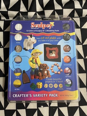 Sculpey Oven-Bake Clay Crafters Variety Pack New
