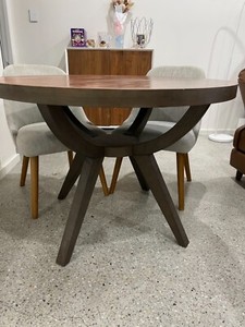 West Elm Round Dark Walnut Dining Table | Dining Tables | Gumtree