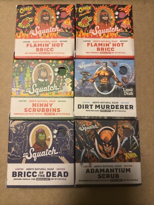 Dr Squatch LIMITED EDITION 6 BRICC SOAP Liquid Death, Hot Cheeto, Wolverine, Nin