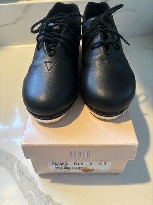 New Bloch Leather Split Sole Black Tap Flex Girls size - 12.5