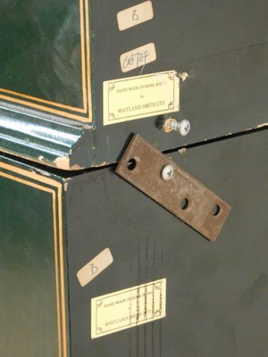 ANTIQUE Green Chinoiserie MAITLAND SMITH Ornate Secretary Bookcase Desk