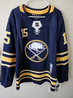 NHL Buffalo Sabres Jack Eichel #15 Navy Blue Home Adidas Hockey Jersey Size 54 