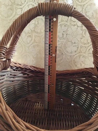 Vintage DOUBLE HANDLE  Basket EASTER Primitive Egg Gathering Market Farm wicker