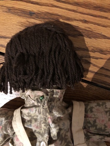 Rare Early Volland Raggedy Ann Doll Hand Painted Face Cottage Industry Folk Doll