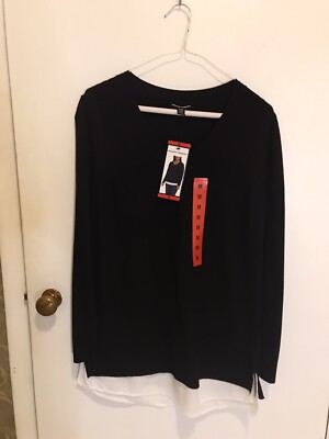 Hilary Ridley Sweater Medium, Black Long Sleeve Knit
