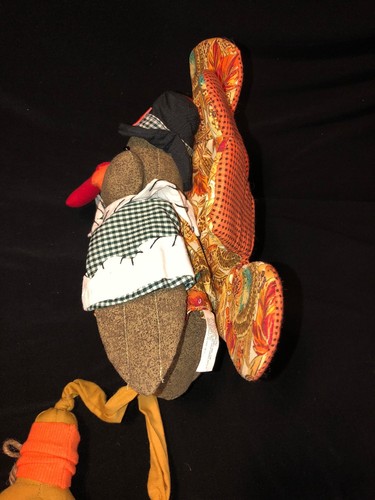 Plush Pilgrim Turkey Thanksgiving Decor EUC Free Shipping Hanging Or Sitting