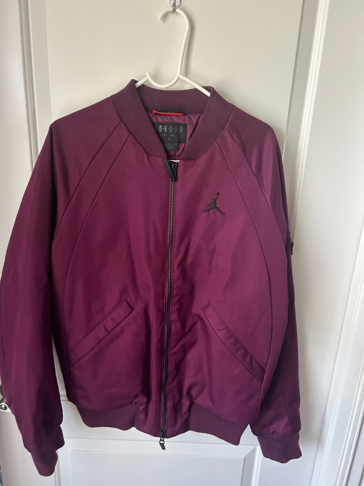 Nike Air Jordan Sportswear Wings Burgundy Wine MA-1 Jacket Nike Air Jordan Sportswear Wings Burgundy Wine MA-1 Jacket