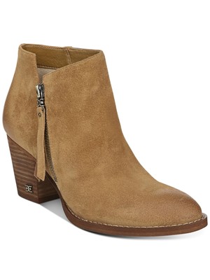 

SAM EDELMAN Женские коричневые ботильоны на молнии с логотипом, комфортные ботинки Macon на блочном каблуке, размер 9 м, Коричневый, F8825L7