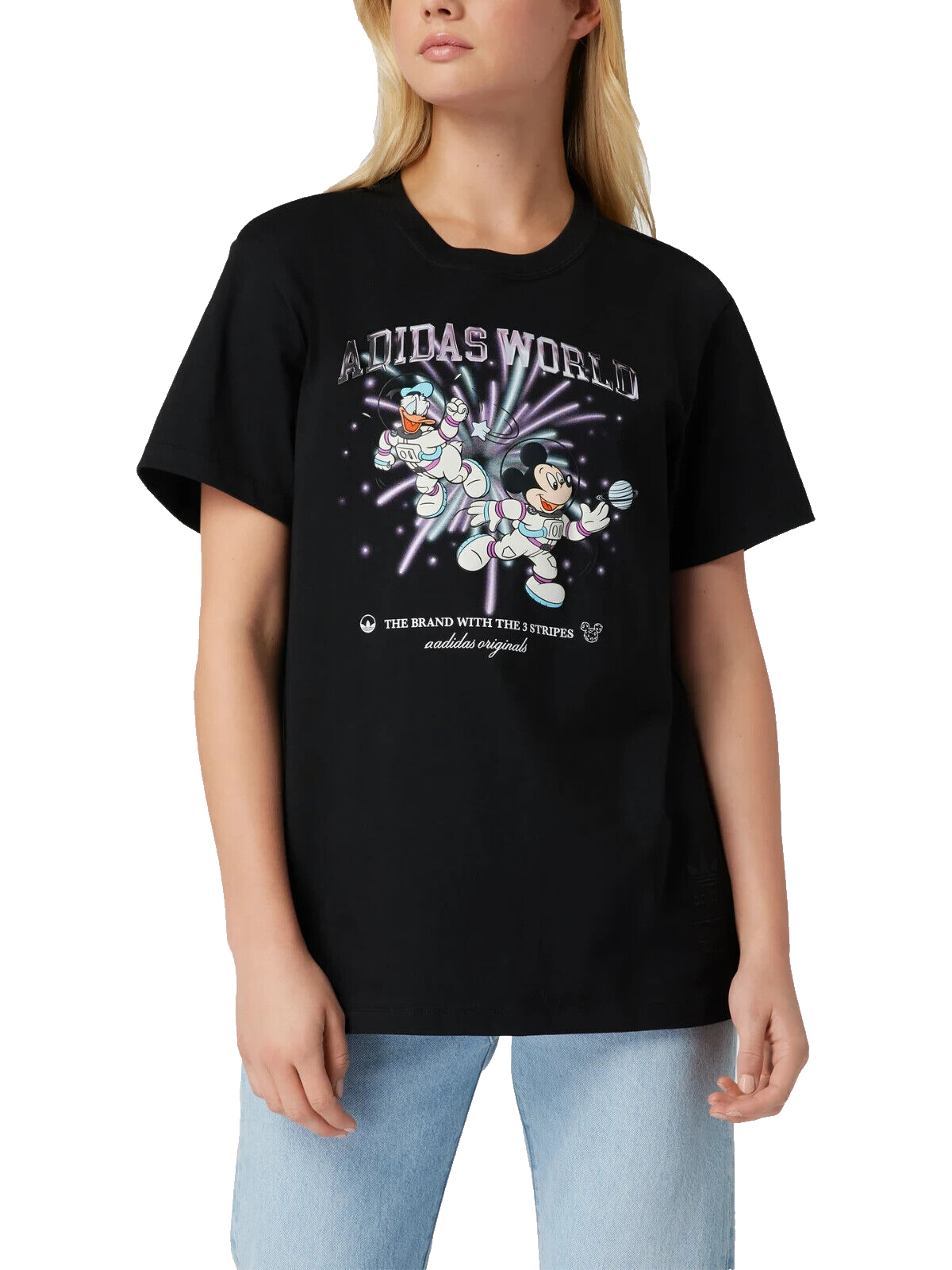 海外限定【adidas】DISNEY ミッキー クロップドTシャツ adidas× DisneyコラボTシャツミッキーマウスバスケットLサイズ