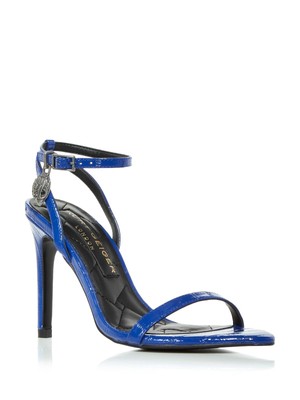 

KURT GEIGER Женские синие кожаные сандалии на каблуке с крокодиловой кожей Shoreditch Minmond Stiletto, Синий, 8881380309