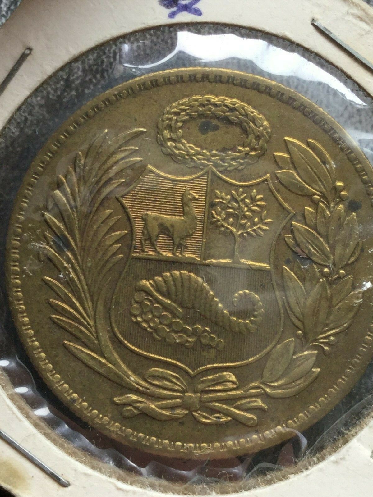 1955 Peru Un (1) Sol De Oro Uncircluated Brass High Grade RARE Coin