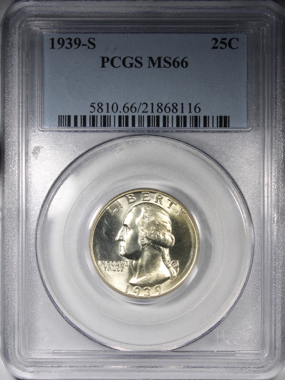 MS★ 1939-S Washington Quarter PCGS MS66 Gem Quality Coin Flashy