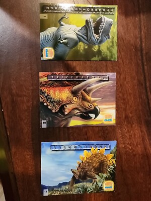 1997 Burger King Kids Club I.Q.'s Dino Data Cards 1, 10, 11