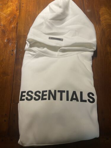 Pre-owned Fear Of God Essentials Hoodie Applique Logo - White - L - Brand